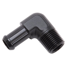 Load image into Gallery viewer, Edelbrock Hose End 90-Deg 1/2In NPT to 5/8In Barb Black Anodize Fittings Edelbrock
