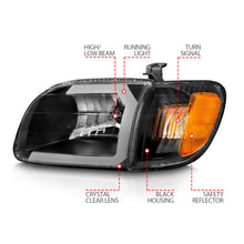 Load image into Gallery viewer, ANZO 00-04 Toyota Tundra (Fits Reg/Acc Cab Only) Crystal Headlights w/Light Bar Black w/Corner Light Headlights ANZO
