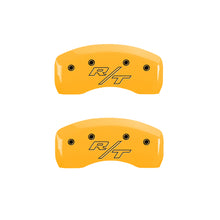 Load image into Gallery viewer, MGP 4 Caliper Covers Engraved Front &amp; Rear Vintage Style/RT Yellow finish black ch Caliper Covers MGP
