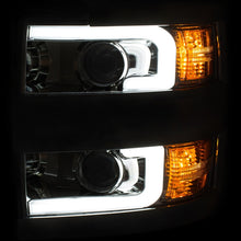 Load image into Gallery viewer, ANZO 2015-2016 Chevrolet Silverado Projector Headlights w/ Plank Style Design Chrome w/ Amber Headlights ANZO
