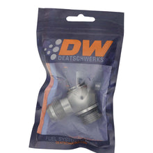 Load image into Gallery viewer, DeatschWerks 10AN ORB Male to 10AN Male Flare Low Profile 90-Degree Swivel - Anodized DW Titanium Fittings DeatschWerks
