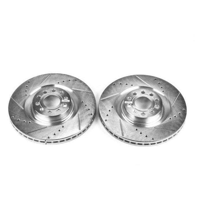 Power Stop 09-11 Volkswagen CC Front Evolution Drilled & Slotted Rotors - Pair Brake Rotors - Slot & Drilled PowerStop