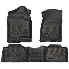 Load image into Gallery viewer, Husky Liners 07-12 Chevy Silverado/GMC Sierra Extended Cab WeatherBeater Combo Black Floor Liners Floor Mats - Rubber Husky Liners
