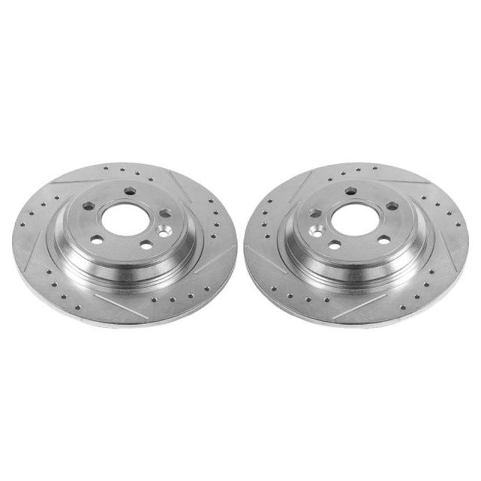 Power Stop 11-15 Volvo S60 Rear Evolution Drilled & Slotted Rotors - Pair Brake Rotors - Slot & Drilled PowerStop