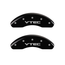 Load image into Gallery viewer, MGP Front set 2 Caliper Covers Engraved Front Vtec Black finish silver ch Caliper Covers MGP
