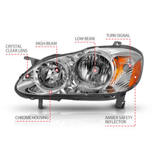 Load image into Gallery viewer, ANZO 2005-2008 Toyota Corolla Crystal Headlight Chrome Amber Headlights ANZO
