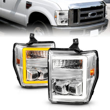 Load image into Gallery viewer, ANZO 08-10 Ford F-250 - F-550 Super Duty Projector Headlights w/ Light Bar Switchback Chrome Housing Headlights ANZO
