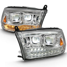 Load image into Gallery viewer, ANZO 2009-2018 Dodge Ram 1500 Led Projector Plank Style Switchback H.L Halo Chrome Amber (OE Style) Headlights ANZO

