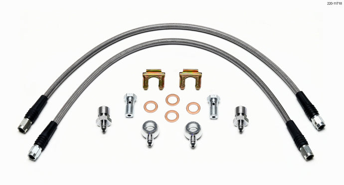 Wilwood Flexline Kit D52 Caliper 20in w/ Banjo 7/16-20 Brake Line Kits Wilwood