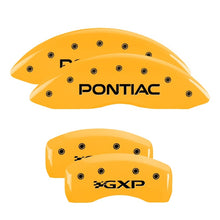 Load image into Gallery viewer, MGP 4 Caliper Covers Engraved Front Pontiac Rear Gxp Yellow Finish Blk Char 2005 Pontiac Bonneville Caliper Covers MGP
