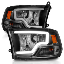 Load image into Gallery viewer, ANZO 2009-2018 Dodge Ram 1500 Crystal Headlights w/ Light Bar Black Housing Headlights ANZO
