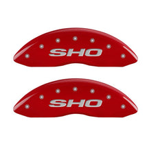 Load image into Gallery viewer, MGP 4 Caliper Covers Engraved Front &amp; Rear SHO Red finish silver ch Caliper Covers MGP
