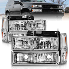 Load image into Gallery viewer, ANZO 88-98 Chevrolet C1500 Crystal Headlights Chrome w/ Signal and Side Marker Lights Headlights ANZO
