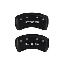 Load image into Gallery viewer, MGP 4 Caliper Covers Engraved Front Cursive/Cadillac Engraved Rear CTS Red finish silver ch Caliper Covers MGP
