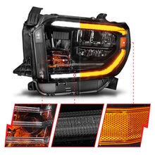 Load image into Gallery viewer, ANZO 14-21 Toyota Tundra (OE Halogen w/LED DRL) LED Crystal Headlights w/ Switchback &amp; DRL - Blk Headlights ANZO
