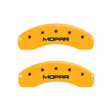 Load image into Gallery viewer, MGP 4 Caliper Covers Engraved Front &amp; Rear MOPAR Yellow finish black ch Caliper Covers MGP
