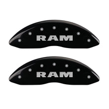Load image into Gallery viewer, MGP 4 Caliper Covers Engraved Front RAM Engraved Rear RAMHEAD Black finish silver ch Caliper Covers MGP
