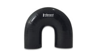 Vibrant 4 Ply Reinforced Silicone Elbow Connector - 1in ID x 5.875in Leg 180 Deg Elbow (BLACK) | 19655