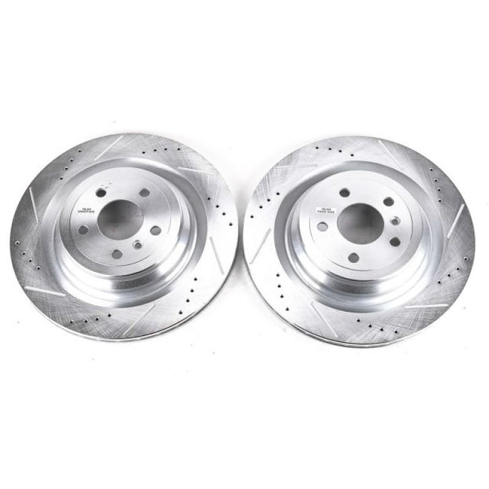 Power Stop 13-16 Mercedes-Benz GL350 Rear Evolution Drilled & Slotted Rotors - Pair Brake Rotors - Slot & Drilled PowerStop