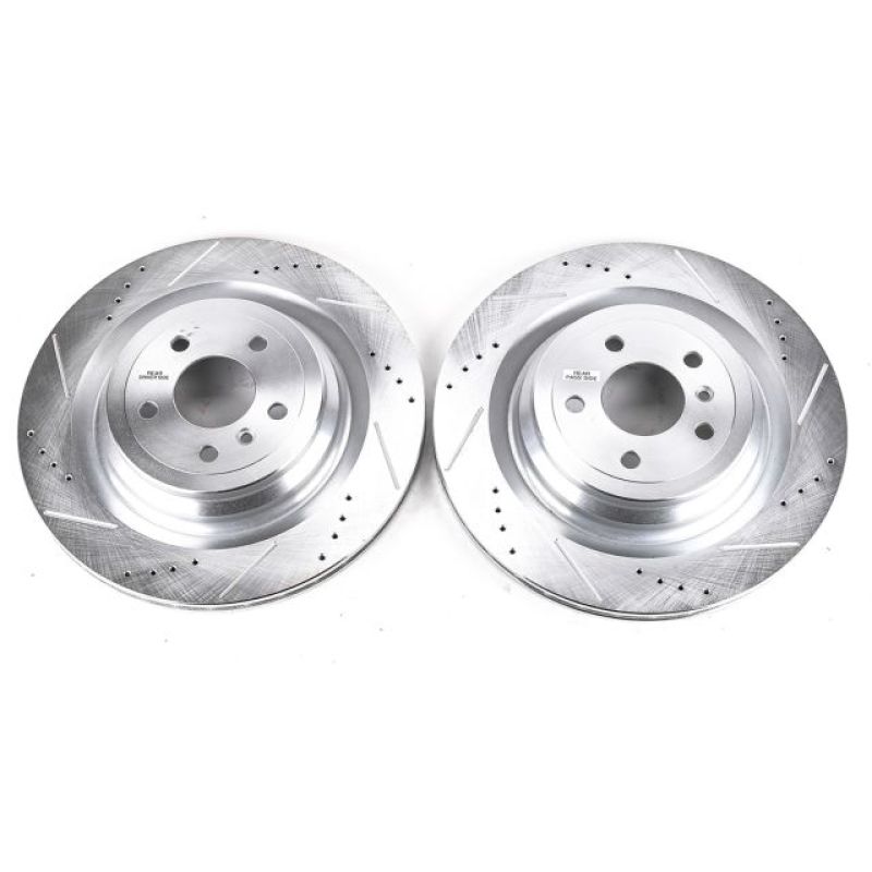 Power Stop 13-16 Mercedes-Benz GL350 Rear Evolution Drilled & Slotted Rotors - Pair Brake Rotors - Slot & Drilled PowerStop