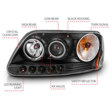 Load image into Gallery viewer, ANZO 1997-2003 Ford F-150 Projector Headlights w/ Halo Black (CCFL) Headlights ANZO
