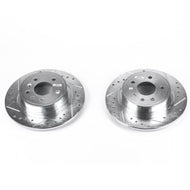 Power Stop 99-10 Saab 9-5 Rear Evolution Drilled & Slotted Rotors - Pair Brake Rotors - Slot & Drilled PowerStop