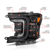 Load image into Gallery viewer, Anzo 18-20 Ford F-150 Full Led Projector Smoke Bar Style Headlights Black Amber Headlights ANZO
