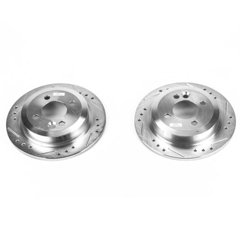 Power Stop 02-06 Mini Cooper Rear Evolution Drilled & Slotted Rotors - Pair Brake Rotors - Slot & Drilled PowerStop