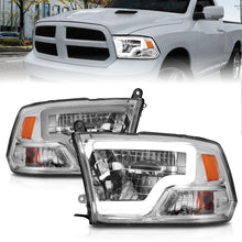 Load image into Gallery viewer, ANZO 2009-2020 Dodge Ram 1500 Full LED Square Projector Headlights w/ Chrome Housing Chrome Amber Headlights ANZO
