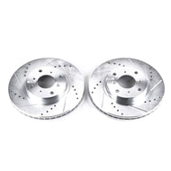 Power Stop 93-96 Honda Prelude Front Evolution Drilled & Slotted Rotors - Pair Brake Rotors - Slot & Drilled PowerStop   
