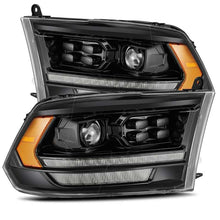Load image into Gallery viewer, AlphaRex 09-18 Dodge Ram 2500HD LUXX LED Proj Headlights Plank Style Black w/Seq Signal/Smoked DRL Headlights AlphaRex
