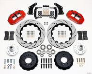 Wilwood Narrow Superlite 6R Front Hub Kit 14.00in Drill Red Large GM 57-70 Drop Spindle | 140-10284-DR
