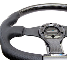 Load image into Gallery viewer, NRG Carbon Fiber Steering Wheel (350mm) Oval Shape Black w/Leather Trim Steering Wheels NRG
