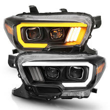 Load image into Gallery viewer, ANZO 2016-2017 Toyota Tacoma Projector Headlights w/ Plank Style Switchback Black w/ Amber Headlights ANZO
