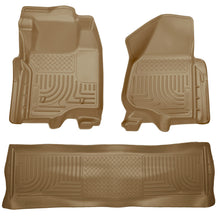 Load image into Gallery viewer, Husky Liners 11-12 Ford SD Crew Cab WeatherBeater Combo Tan Floor Liners (w/o Manual Trans Case) Floor Mats - Rubber Husky Liners
