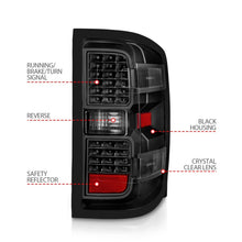 Load image into Gallery viewer, ANZO 15-19 Chevy Silverado 2500HD/3500HD (Factory Halogen Only) LED Tail Lights Black w/Clear Lens Tail Lights ANZO
