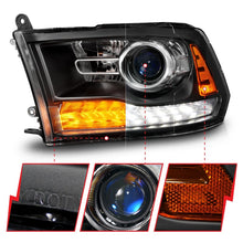 Load image into Gallery viewer, ANZO 09-18 Dodge Ram 1500/2500/3500 LED Plank Style Headlights Switchback + Sequential - Matte Black Headlights ANZO
