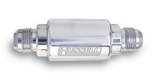 Load image into Gallery viewer, Russell Performance Polished Alum. (3-1/4in Length 1-1/4in dia. -8 x 3/8in male NPT inlet/outlet) Fuel Filters Russell
