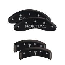 Load image into Gallery viewer, MGP 4 Caliper Covers Engraved Front &amp; Rear MGP Black Finish Silver Char 2018 Nissan Armada Caliper Covers MGP
