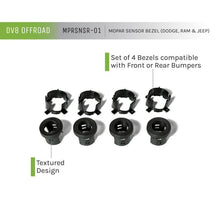 Load image into Gallery viewer, DV8 Offroad Jeep/Dodge/RAM Front Bezel &amp; Rear Clip Replacement Kit for MOPAR Sensors - Set of 4 Dash &amp; Interior Trim DV8 Offroad
