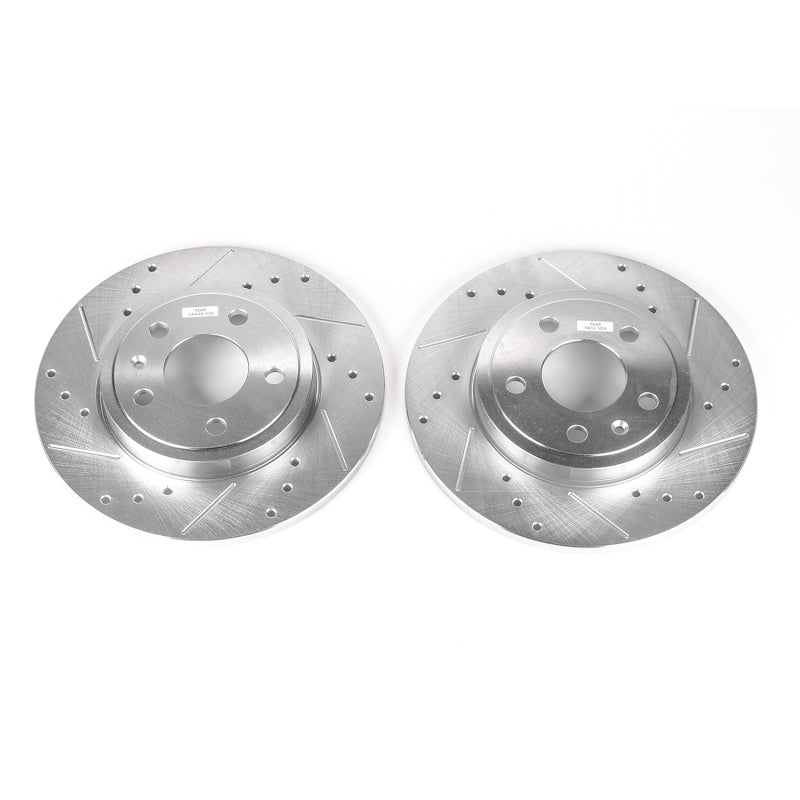 Power Stop 05-09 Audi A4 Rear Evolution Drilled & Slotted Rotors - Pair Brake Rotors - Slot & Drilled PowerStop