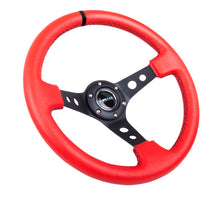 Load image into Gallery viewer, NRG Reinforced Steering Wheel (350mm / 3in. Deep) Red Suede w/Blk Circle Cutout Spokes Steering Wheels NRG
