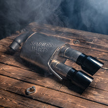 Load image into Gallery viewer, Stainless Works 18-21 Mustang GT Axleback Legend Exhaust - Black Tips Axle Back Stainless Works
