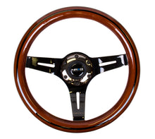 Load image into Gallery viewer, NRG Classic Wood Grain Steering Wheel (310mm) Dark Wood &amp; Black Line Inlay w/Blk Chrome 3-Spoke Ctr. Steering Wheels NRG
