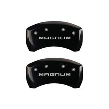 Load image into Gallery viewer, MGP 4 Caliper Covers Engraved Front &amp; Rear Magnum Black finish silver ch Caliper Covers MGP
