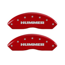 Load image into Gallery viewer, MGP 4 Caliper Covers Engraved Front &amp; Rear Hummer Red finish silver ch Caliper Covers MGP
