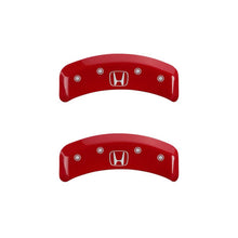 Load image into Gallery viewer, MGP 4 Caliper Covers Engraved Front Honda Engraved Rear H Logo Red finish silver ch Caliper Covers MGP

