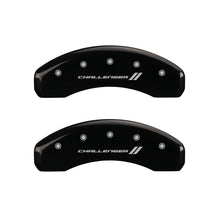 Load image into Gallery viewer, MGP 4 Caliper Covers Engraved Front &amp; Rear With stripes/Challenger Black finish silver ch Caliper Covers MGP
