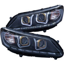 Load image into Gallery viewer, ANZO 2013-2015 Honda Accord Projector Headlights w/ U-Bar Black Headlights ANZO
