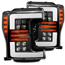 Load image into Gallery viewer, AlphaRex 17-19 Ford F-250 SD NOVA LED Proj Headlights Plank Style Gloss Blk w/Activ Light/Seq Signal Headlights AlphaRex
